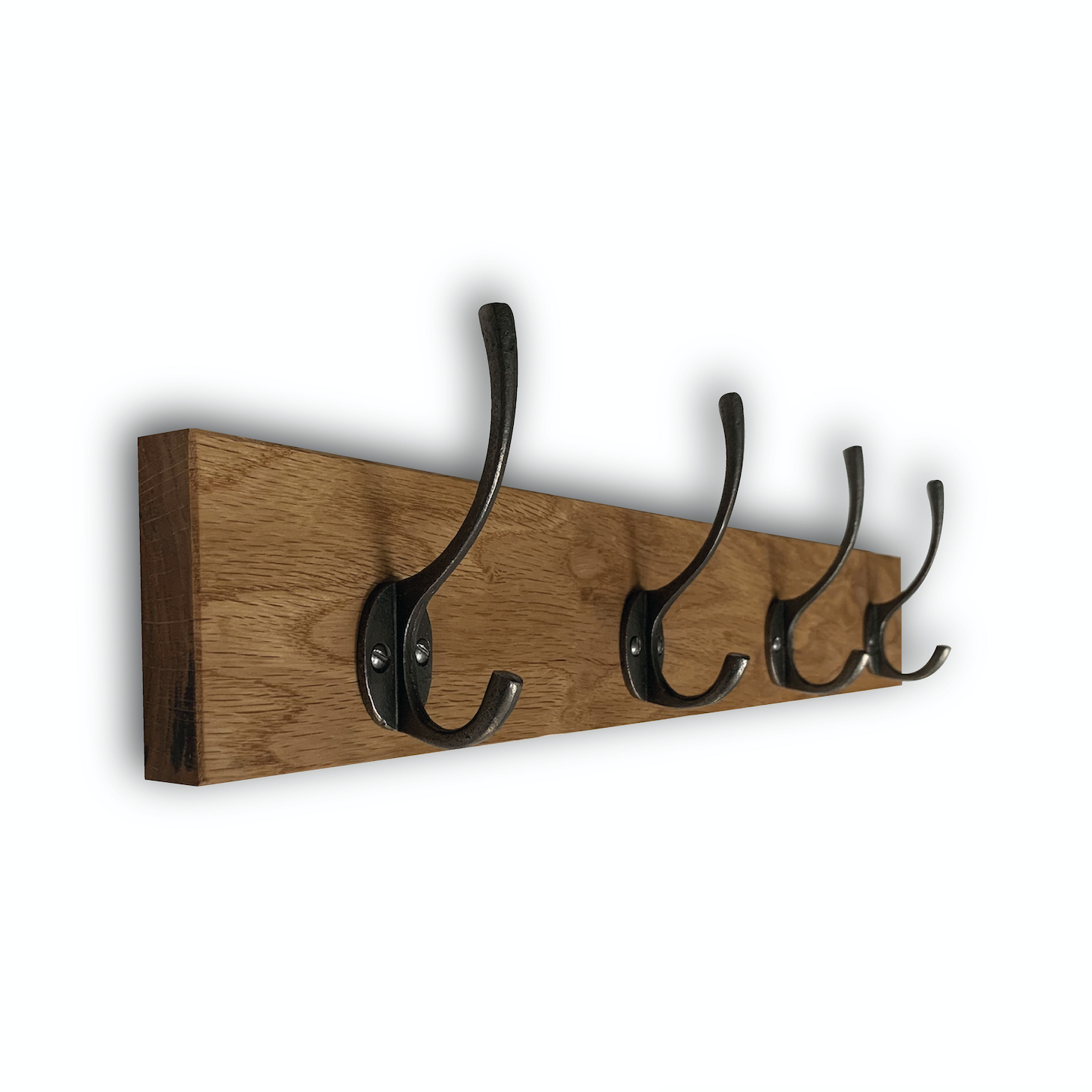 Solid Oak Coat Rack With Cast Iron Hooks – LUXEHOUSE Decor