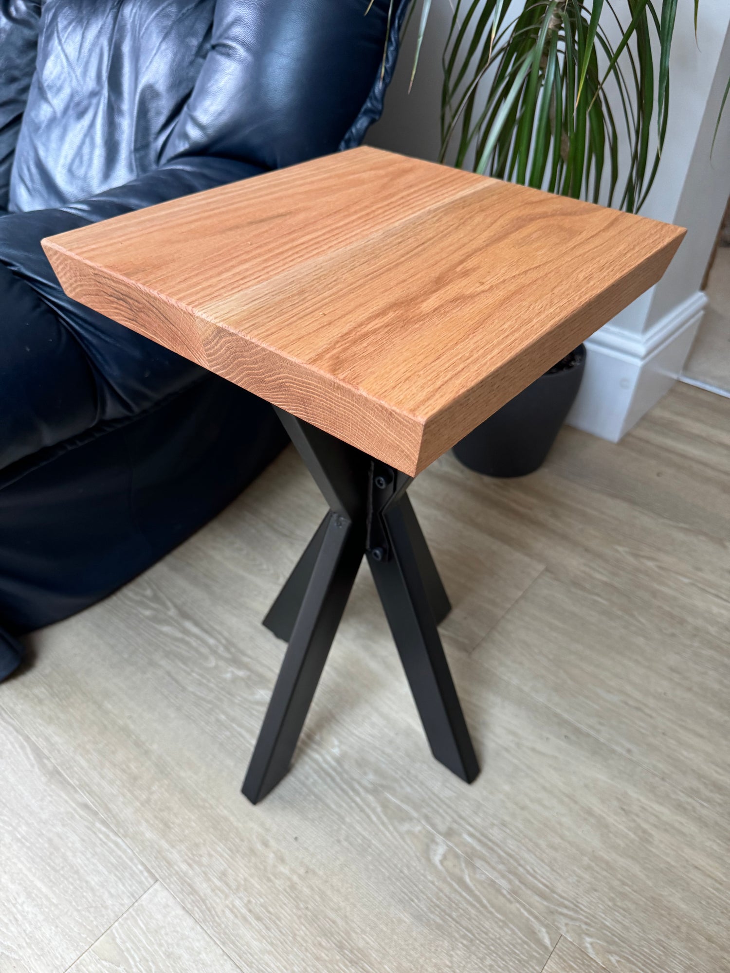 Oak Side Table With Spider Legs