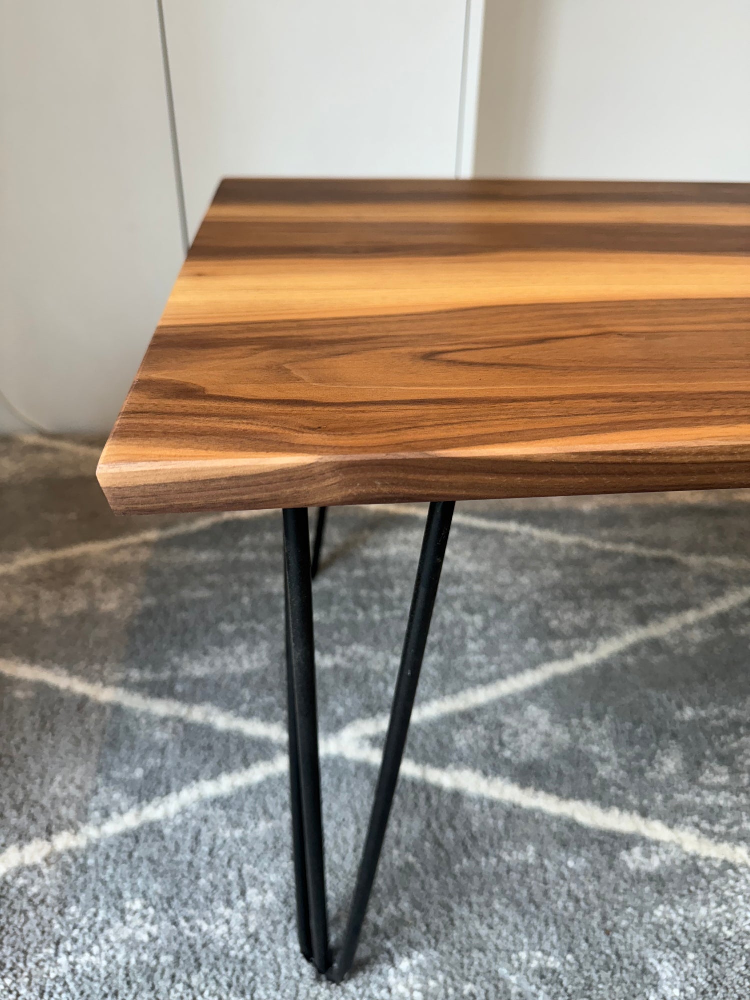 Solid Walnut Coffee Table With Hairpin Legs