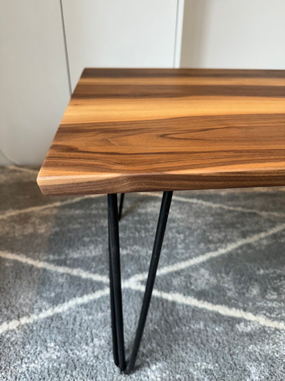 Solid Walnut Coffee Table With Hairpin Legs