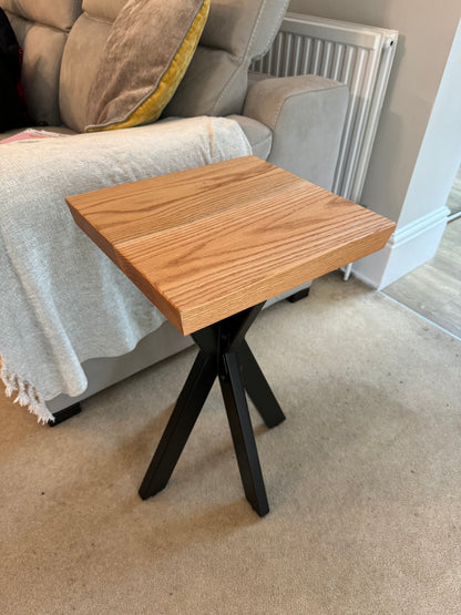 Oak Side Table With Spider Legs