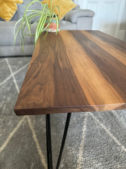 Solid Walnut Coffee Table With Hairpin Legs