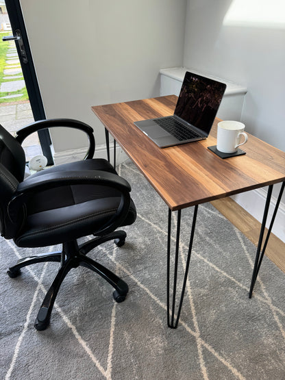 Solid Walnut Office Desk With Hairpin Legs