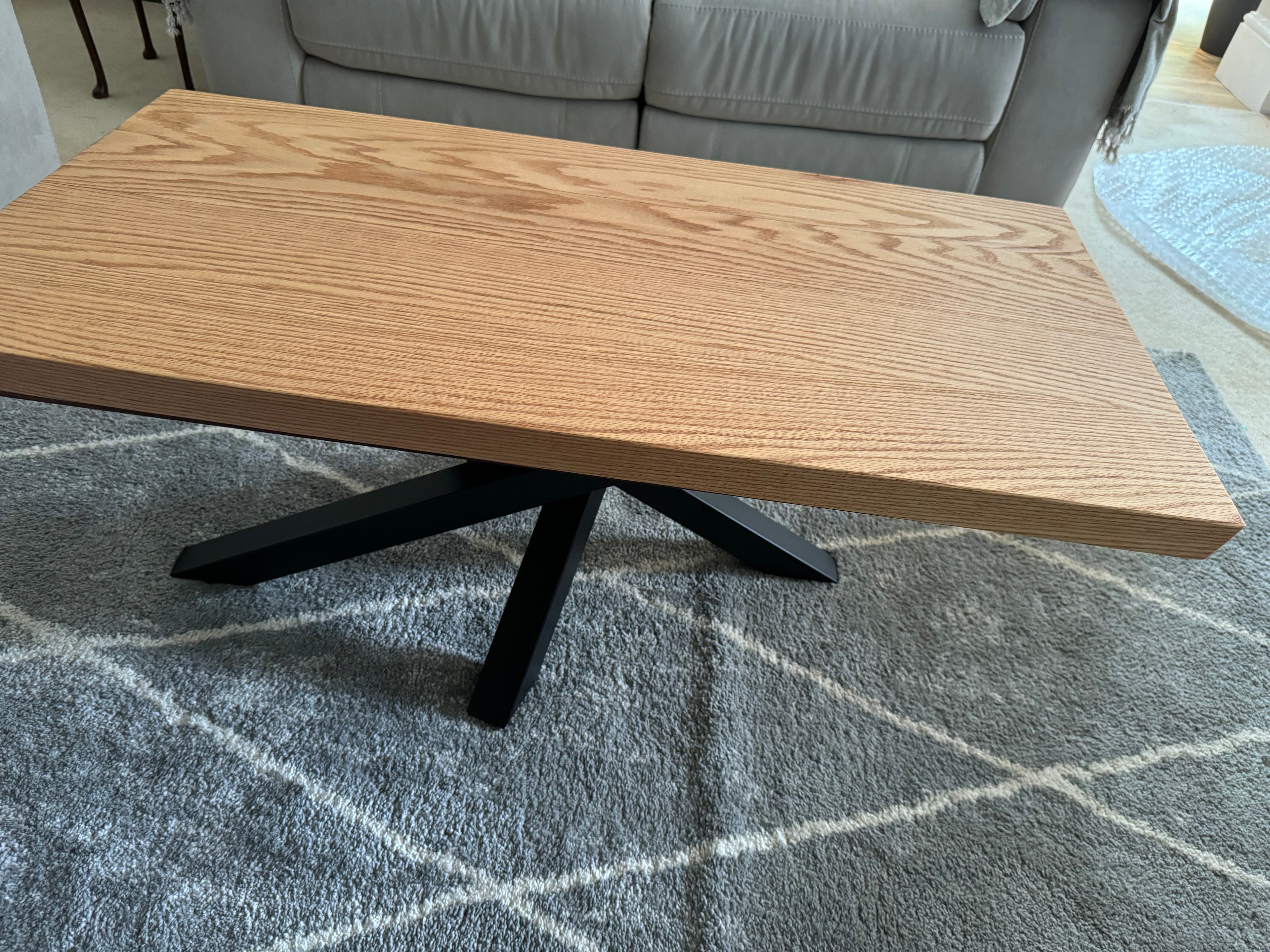 Solid Oak Coffee Table With Spider Legs