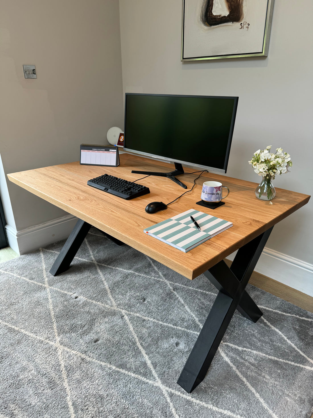 Solid Oak Office Desk