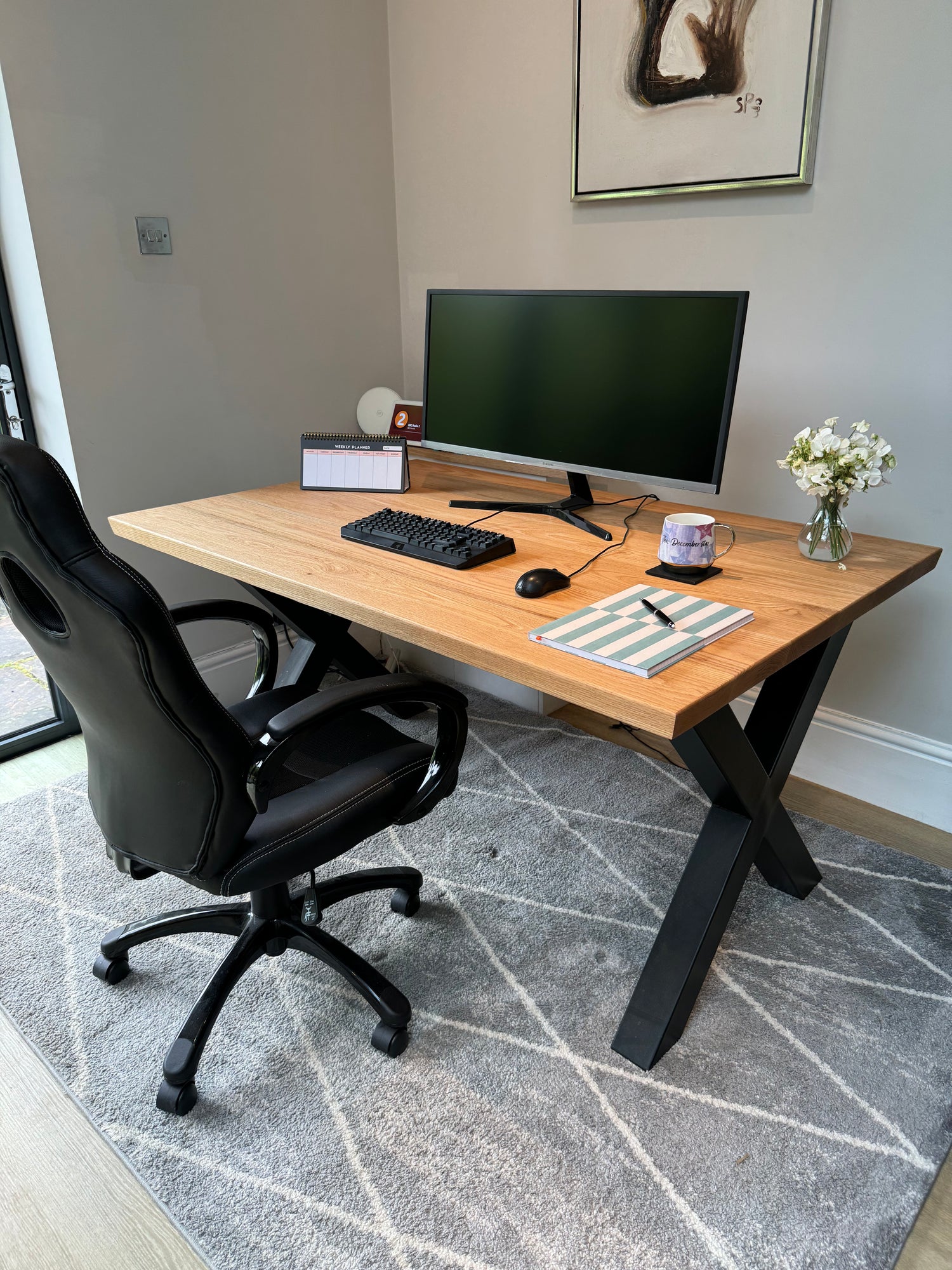 Solid Oak Office Desk