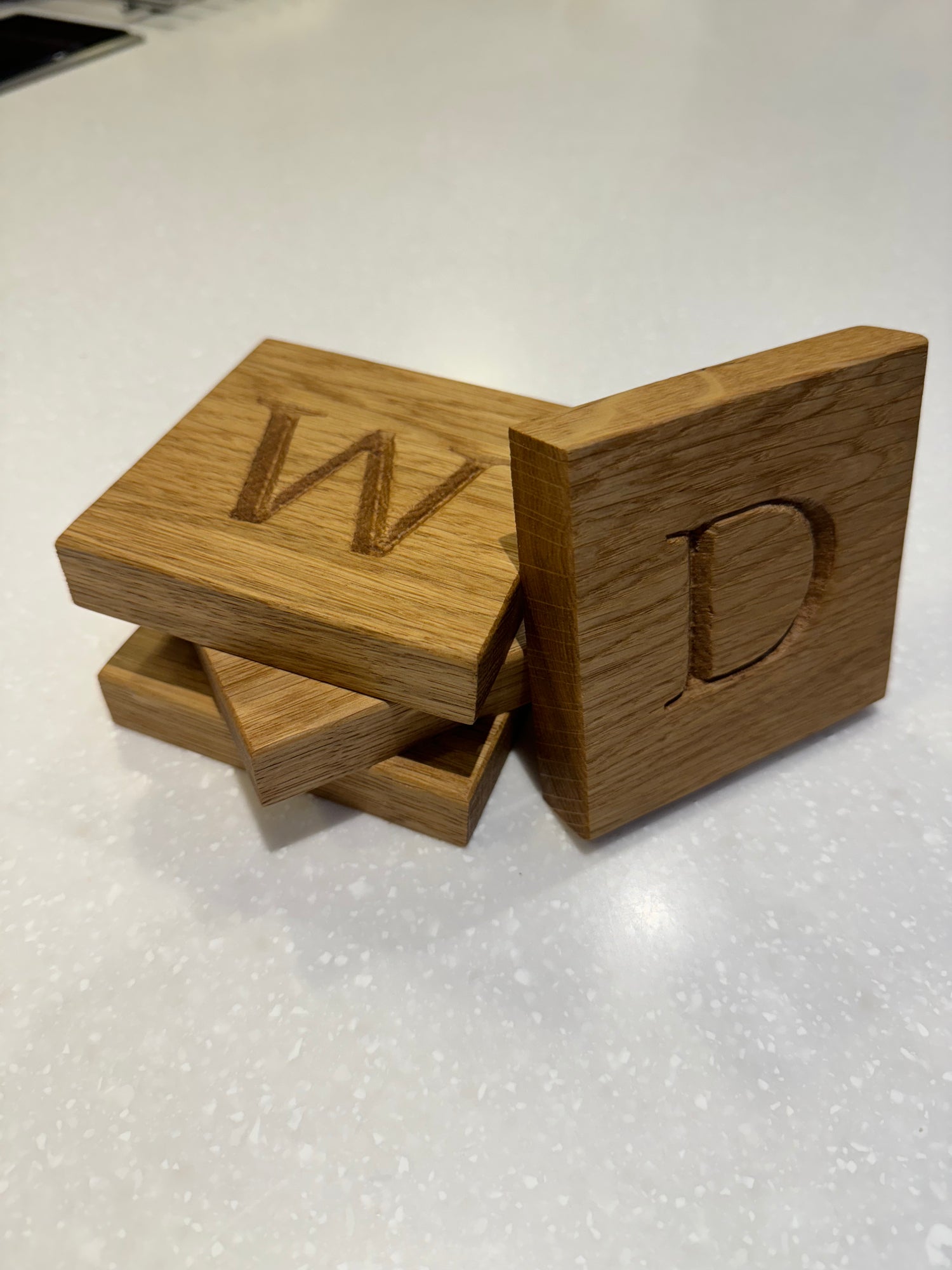 Personalised Solid Oak Coasters