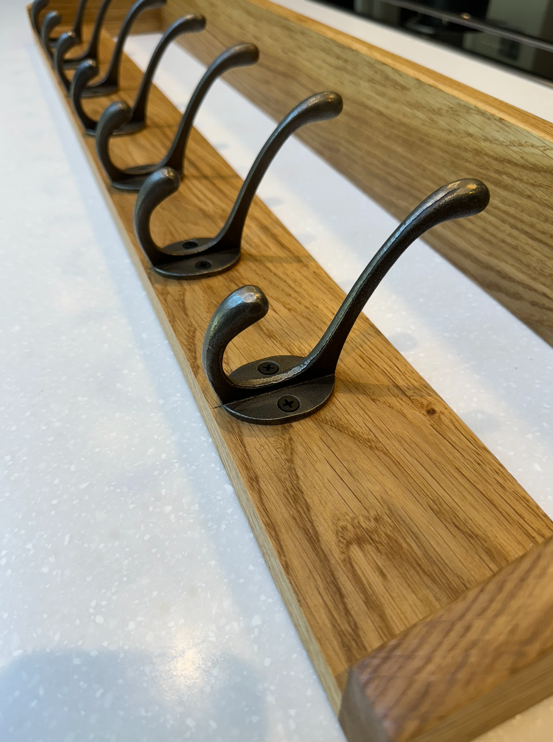 Solid Oak Coat Rack With Shelf