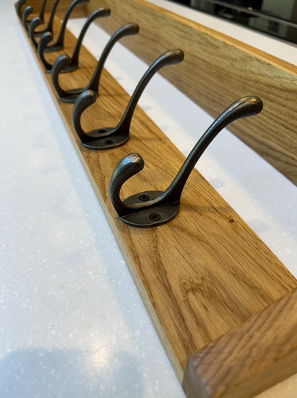 Solid Oak Coat Rack With Shelf